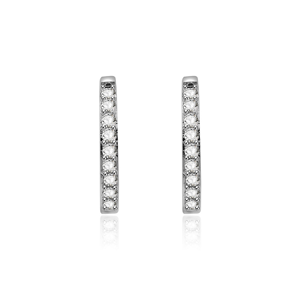 Eternity Circle Clear CZ Huggie Earrings